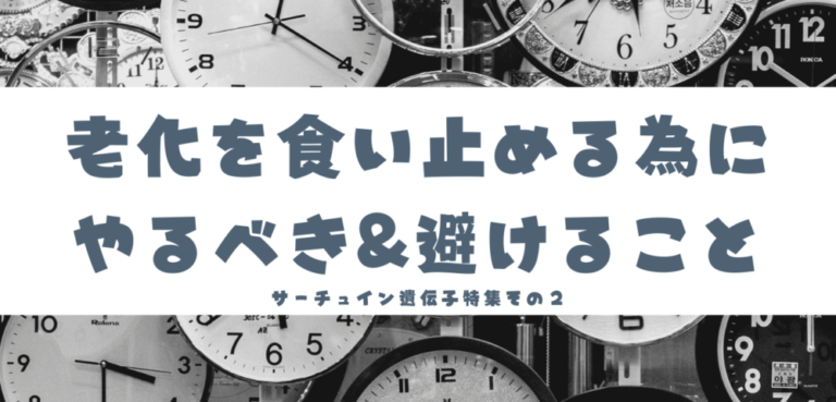 老化を食い止める為にやるべき&避けること